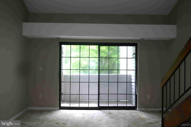 1647 Carriage House Ter Unit 1647-C, Silver Spring, MD 20904 - interior space featuring baseboards, light colored carpet, and stairway