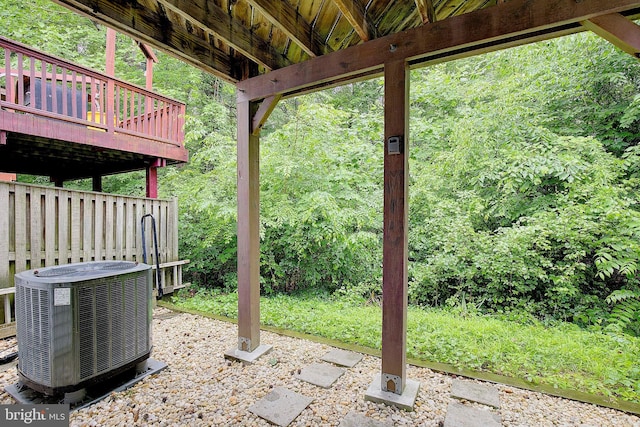 2566 Log Mill Ct, Crofton, MD 21114 - view of patio with central air condition unit and a wooden deck