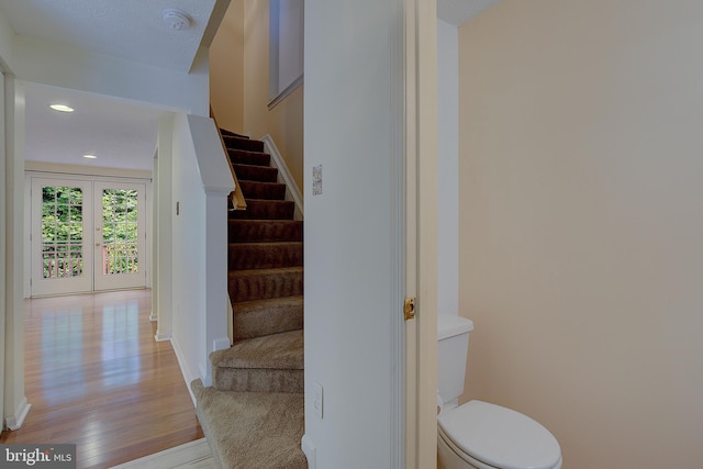 2566 Log Mill Ct, Crofton, MD 21114 - staircase with wood finished floors, recessed lighting, and baseboards