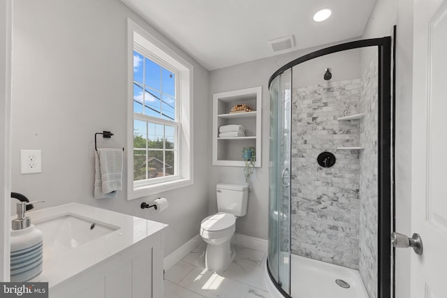 1508 W 36th St W, Baltimore, MD 21211 - full bathroom featuring marble look tile flooring, a shower stall, and vanity