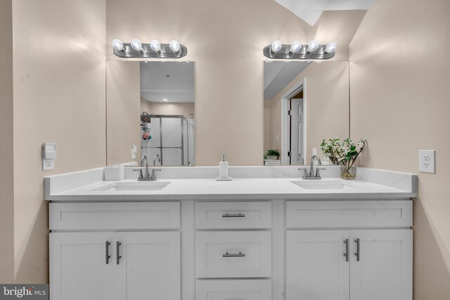 12116 Elmwood Dr, Brandywine, MD 20613 - full bathroom with double vanity and a stall shower