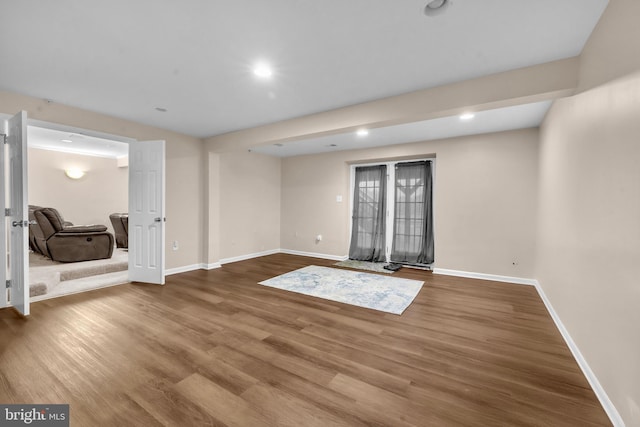 12116 Elmwood Dr, Brandywine, MD 20613 - basement with wood finished floors, baseboards, and recessed lighting