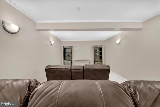 12116 Elmwood Dr, Brandywine, MD 20613 - home theater featuring ornamental molding and baseboards