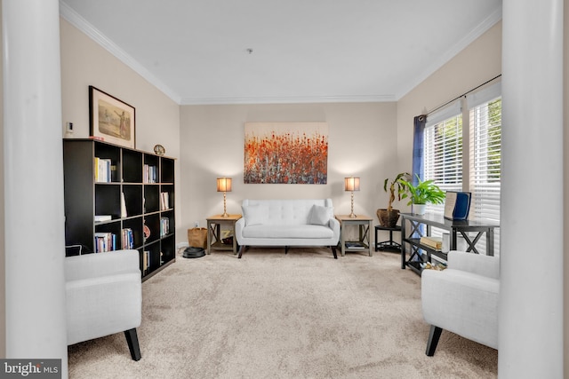 12116 Elmwood Dr, Brandywine, MD 20613 - living room featuring ornamental molding and carpet