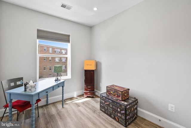 2221 M St NE Unit Ph1, Washington, DC 20002 - office area with baseboards, wood finished floors, and recessed lighting