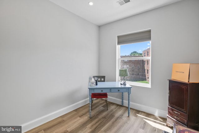2221 M St NE Unit Ph1, Washington, DC 20002 - home office featuring light wood-style floors, baseboards, and recessed lighting