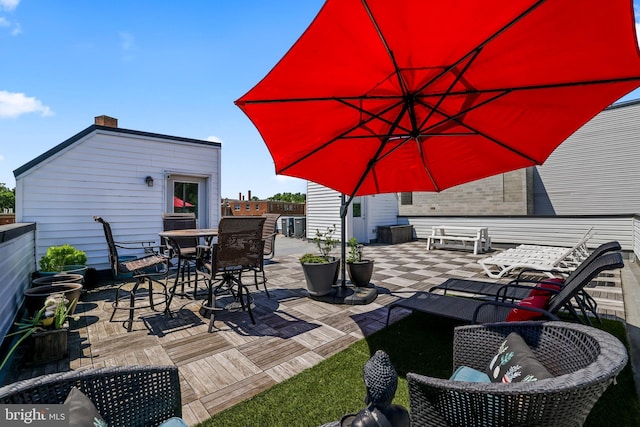 2221 M St NE Unit Ph1, Washington, DC 20002 - view of patio with outdoor dining area and a wooden deck