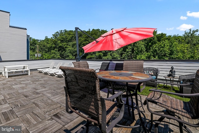 2221 M St NE Unit Ph1, Washington, DC 20002 - wooden deck with outdoor dining space