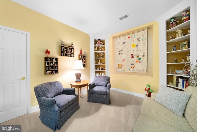 13443 Victory Gallop Way, Gainesville, VA 20155 - sitting room featuring built in features, carpet floors, and baseboards