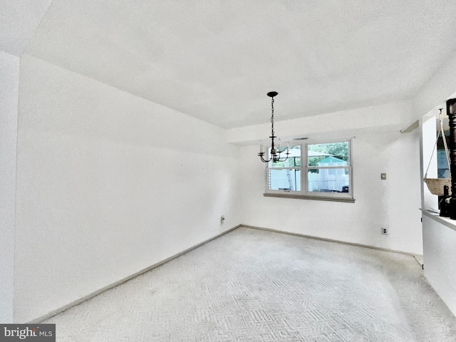 21 Oriole, Clementon, NJ 08021 - unfurnished dining area with a chandelier, light carpet, and baseboards