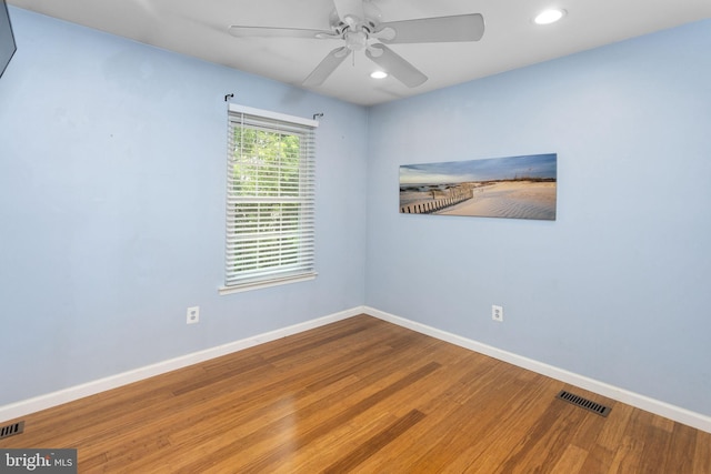 2 Gloucester Ct, Bordentown, NJ 08505 - empty room with wood finished floors, recessed lighting, baseboards, and a ceiling fan