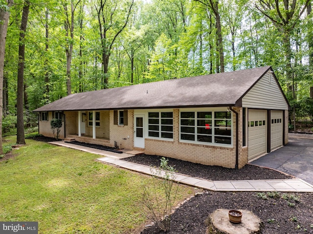 1906 Parkvue Rd, Fallston, MD 21047 - ranch-style house featuring covered porch, brick siding, a front lawn, and a shingled roof