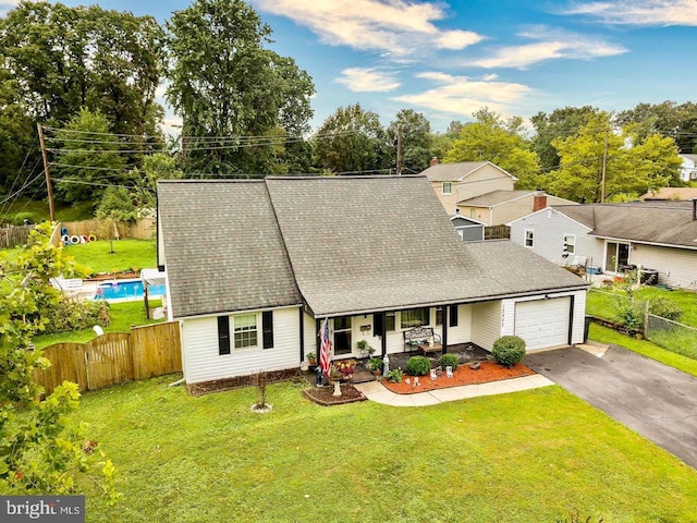 12403 Rambling Ln, Bowie, MD 20715 - view of front of house featuring driveway, a porch, roof with shingles, and an attached garage