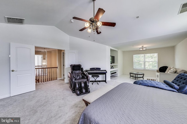 7009 Shagbark Ct, Fort Washington, MD 20744 - bedroom with lofted ceiling and light carpet