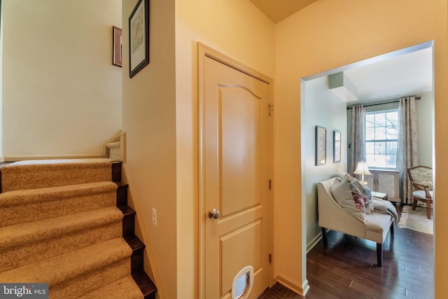 23412 Berkeley Meadows Dr, Ashburn, VA 20148 - stairway with wood finished floors and baseboards