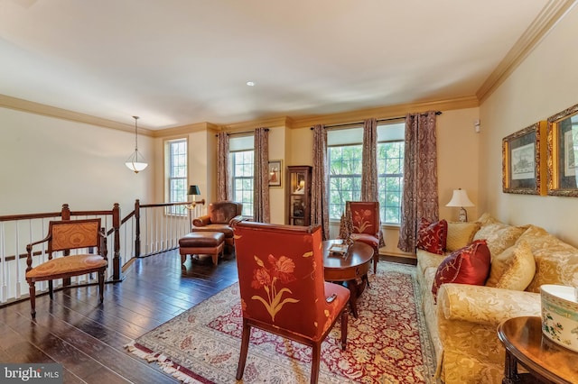 23412 Berkeley Meadows Dr, Ashburn, VA 20148 - living area with crown molding and wood finished floors