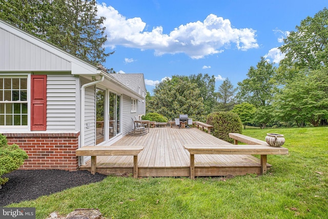 10 Old Orchard Ln, Chadds Ford, PA 19317 - wooden terrace featuring a lawn
