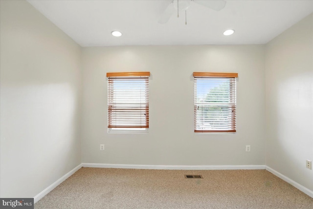 1225 W Cross St, Baltimore, MD 21230 - spare room featuring carpet, a ceiling fan, baseboards, and recessed lighting