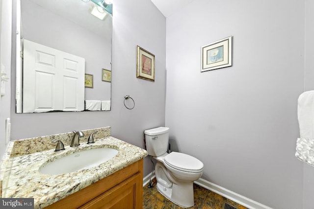 128 E Delaware Dr, Little Egg Harbor Twp, NJ 08087 - half bath featuring baseboards, toilet, and vanity