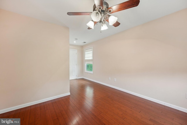 4311 Quinn St, Capitol Heights, MD 20743 - empty room featuring baseboards, ceiling fan, and hardwood / wood-style flooring