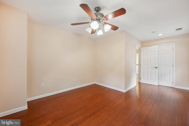 4311 Quinn St, Capitol Heights, MD 20743 - unfurnished room with baseboards, ceiling fan, hardwood / wood-style flooring, and recessed lighting