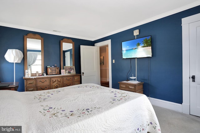 604 Market St, Pocomoke City, MD 21851 - bedroom featuring carpet floors, baseboards, and crown molding
