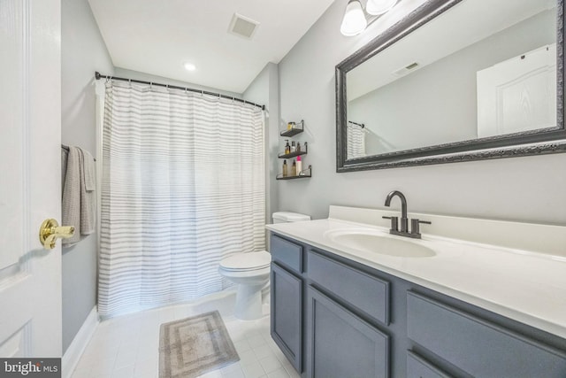 19 Hickory Ridge Ct, Mullica Hill, NJ 08062 - full bath featuring vanity, toilet, a shower with curtain, and tile patterned flooring