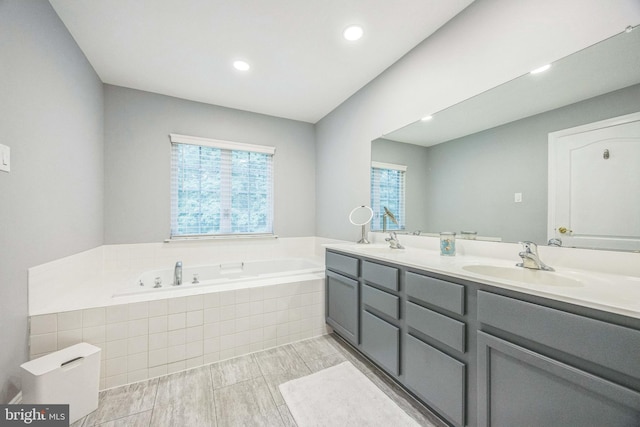 19 Hickory Ridge Ct, Mullica Hill, NJ 08062 - full bathroom with a bath, double vanity, and recessed lighting