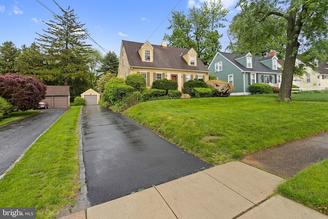 10 Pershing Ave, Ewing, NJ 08618 - cape cod house with a front yard, a garage, an outdoor structure, and a chimney