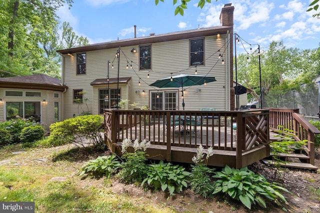 9300 Olivia Pl, Burke, VA 22015 - rear view of property with a chimney and a deck
