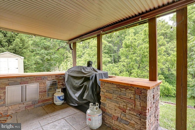7 Kantner Ln N, Reading, PA 19607 - view of patio / terrace featuring a grill and a forest view