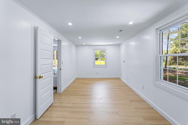 347 Clarks Tract Tract, Keswick, VA 22947 - unfurnished room with recessed lighting, light wood-style flooring, and ornamental molding