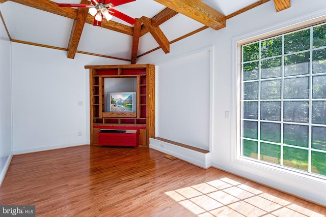 347 Clarks Tract Tract, Keswick, VA 22947 - unfurnished living room with light wood-style floors, plenty of natural light, and ceiling fan