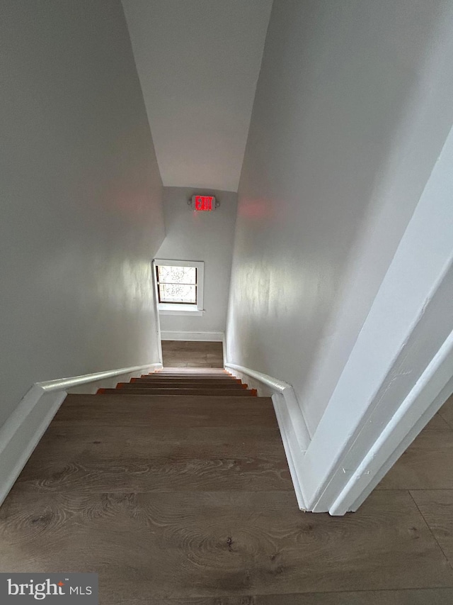 825 Jersey Ave, Gloucester City, NJ 08030 - stairway with wood finished floors and baseboards