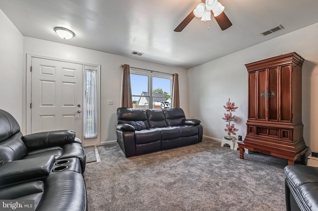 1 Bertram Dr, Glen Burnie, MD 21060 - carpeted living area with a ceiling fan and baseboards
