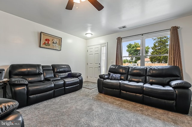 1 Bertram Dr, Glen Burnie, MD 21060 - carpeted living area with ceiling fan