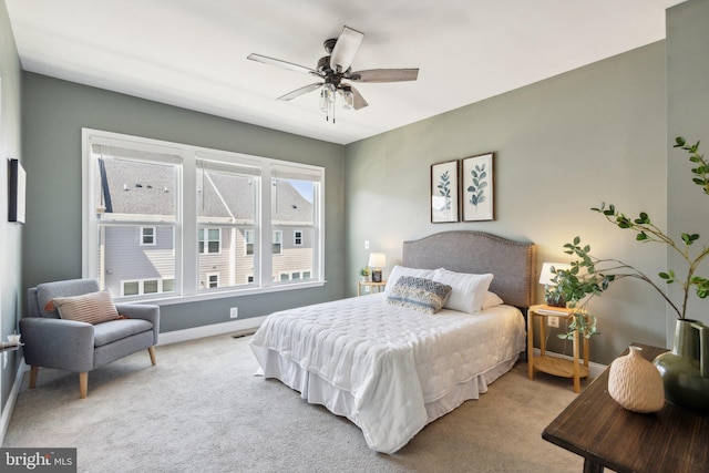 1909 Greenbriar Hall Rd, Dumfries, VA 22026 - bedroom featuring light carpet, baseboards, and a ceiling fan