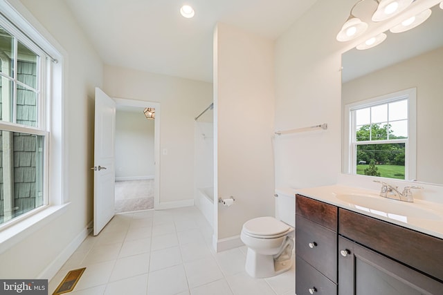 7425 Signal Hill Rd, Manassas, VA 20111 - full bath featuring vanity, bathing tub / shower combination, and tile patterned floors