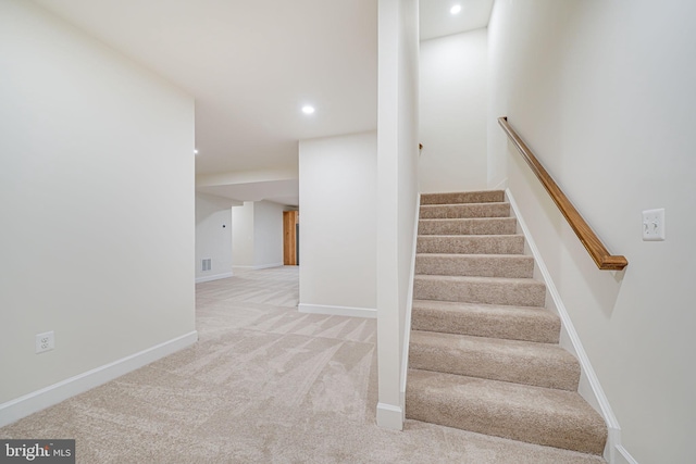 7425 Signal Hill Rd, Manassas, VA 20111 - stairway featuring carpet flooring and recessed lighting