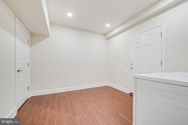 7425 Signal Hill Rd, Manassas, VA 20111 - laundry area with light wood-type flooring, recessed lighting, and washer / clothes dryer