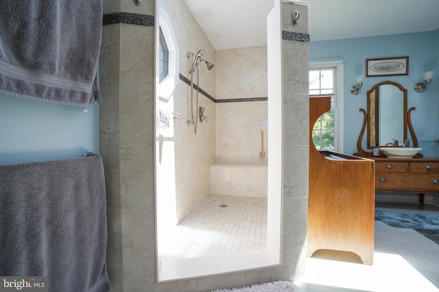 5509 Waterview Dr, Cambridge, MD 21613 - full bath with tiled shower and vanity