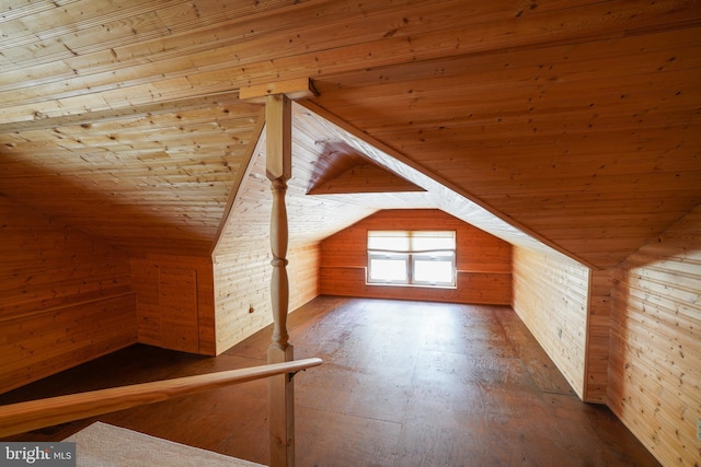 5509 Waterview Dr, Cambridge, MD 21613 - bonus room with wood walls, lofted ceiling, and wooden ceiling