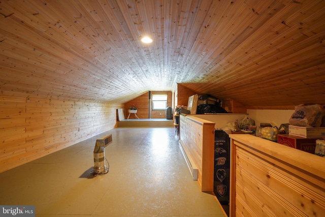 5509 Waterview Dr, Cambridge, MD 21613 - additional living space featuring vaulted ceiling, wood walls, and wooden ceiling