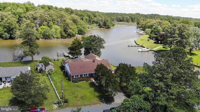 5509 Waterview Dr, Cambridge, MD 21613 - aerial view of a nearby body of water and a heavily wooded area