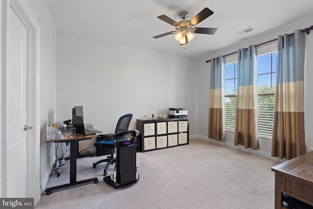 42735 Macauley Pl, Ashburn, VA 20148 - carpeted office space with ceiling fan and baseboards