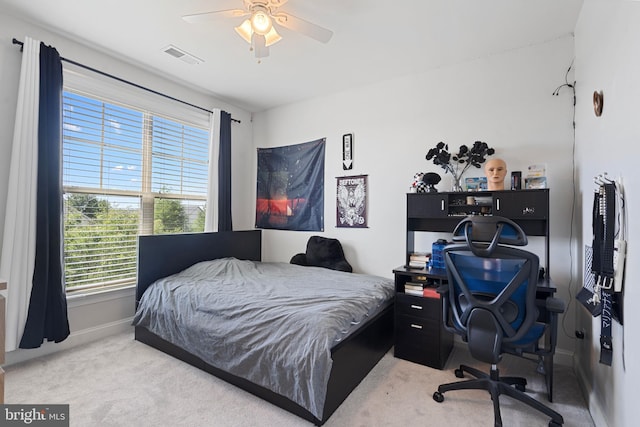 42735 Macauley Pl, Ashburn, VA 20148 - bedroom with carpet, baseboards, a ceiling fan, and an office area