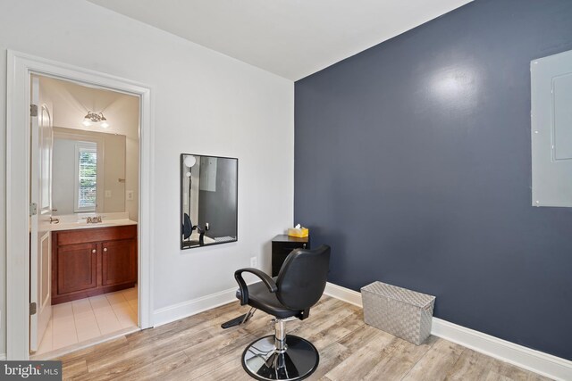 42735 Macauley Pl, Ashburn, VA 20148 - sitting room with light wood-style flooring and baseboards