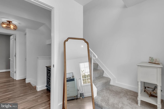 1328 Cox Cv, Stoney Beach, MD 21226 - stairway featuring wood finished floors and baseboards