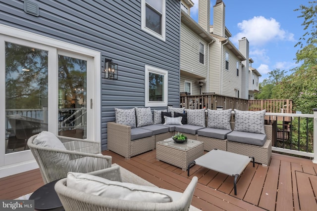 1328 Cox Cv, Stoney Beach, MD 21226 - wooden terrace featuring outdoor lounge area