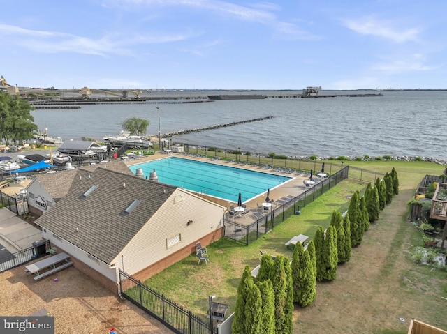 1328 Cox Cv, Stoney Beach, MD 21226 - aerial view of a nearby body of water and a pool area